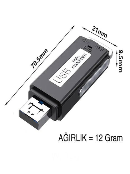 DC 3.0 USB Görünümlü Ses Kayıt Cihazı